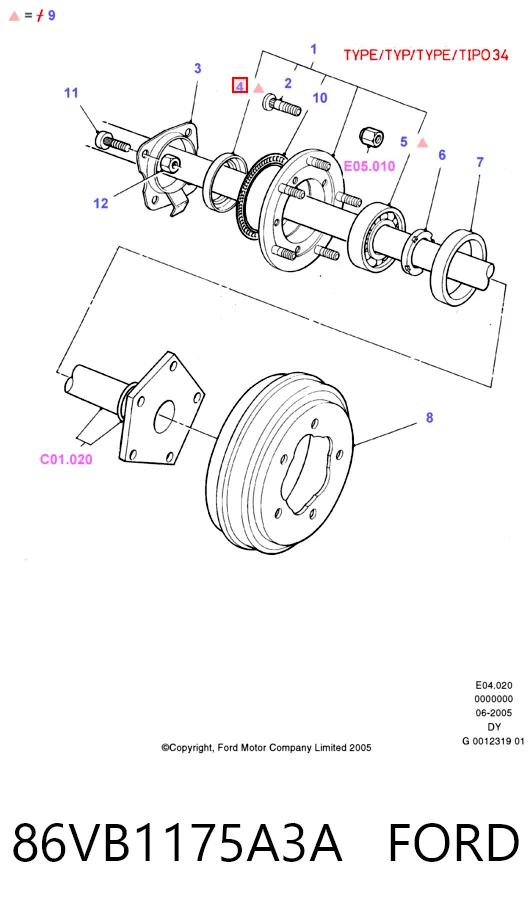 86VB1175A3A Ford