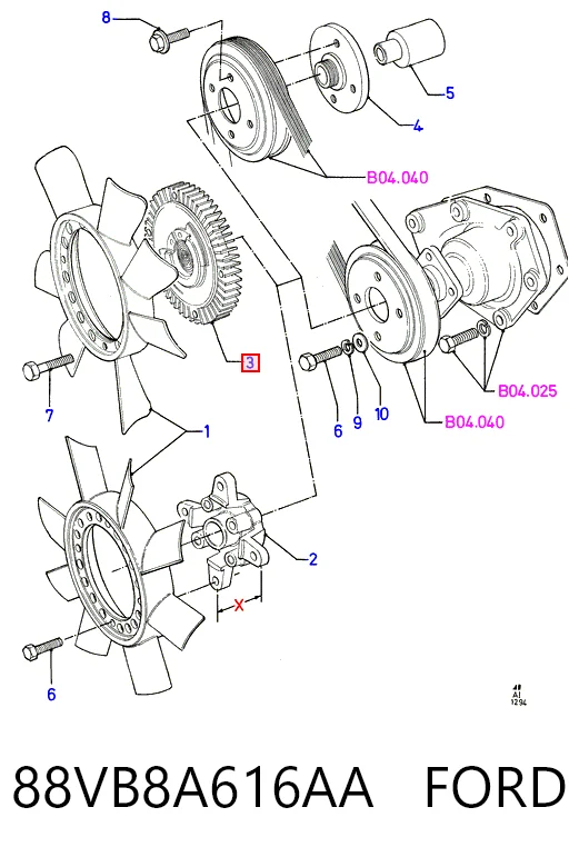 Embrague viscoso del ventilador 88VB8A616AA FORD