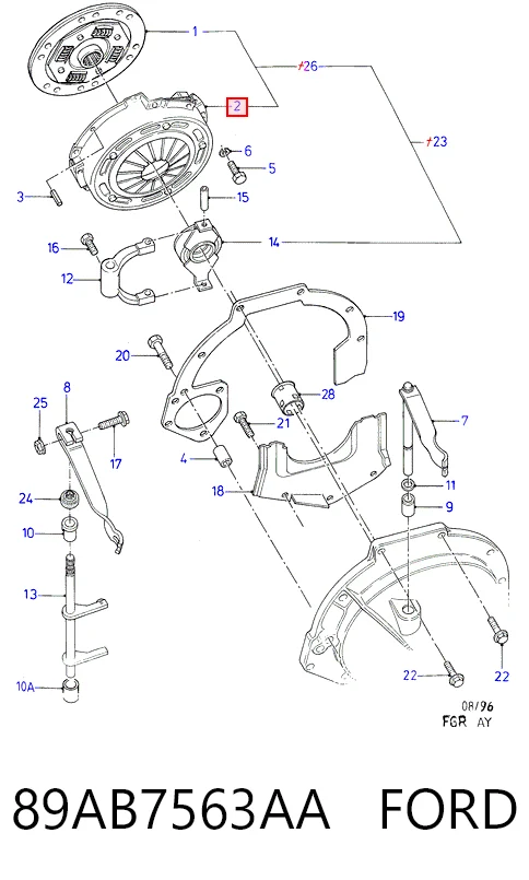 plato de presion del embrague funcion para Ford Escort '95 AVL
