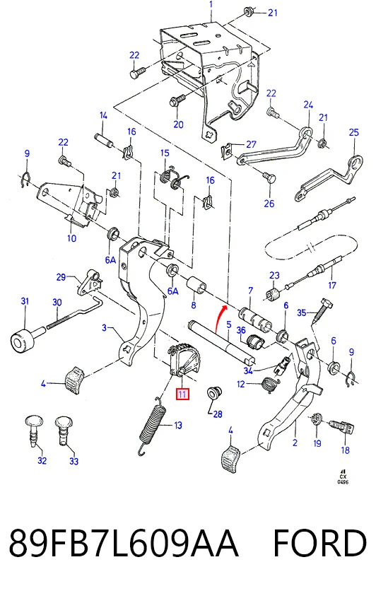 Juego de reparación del sector del accionamiento del embrague 89FB7L609AA FORD