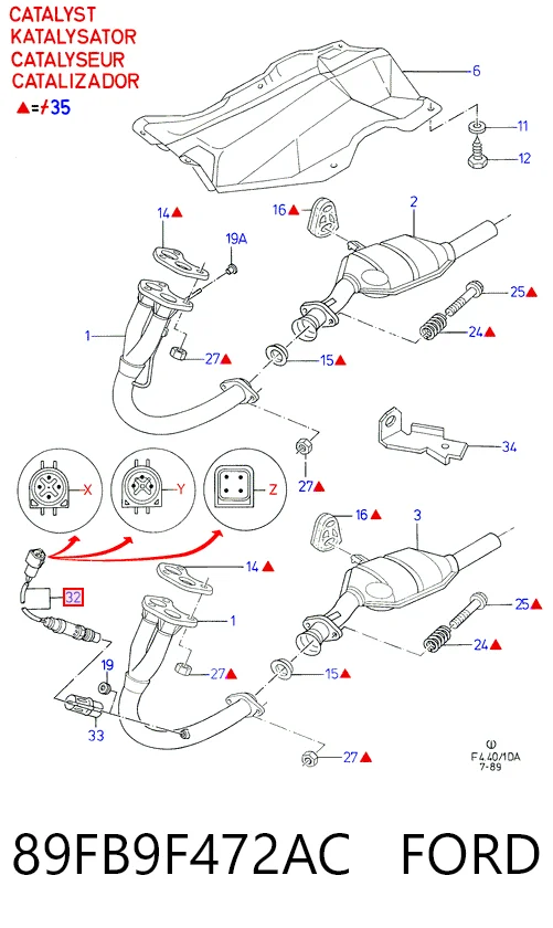 Sonda lambda (NOx, O2) para Ford Fiesta COURIER F3L, F5L