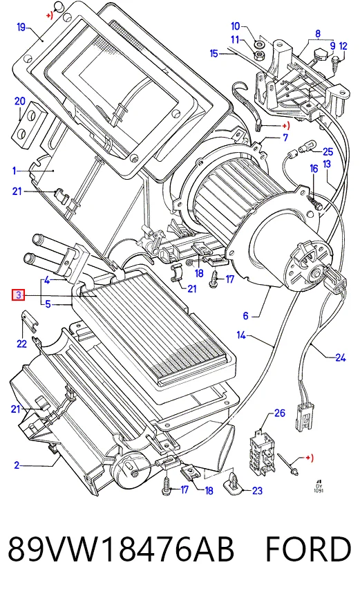 Radiador interior para Ford Transit IV E