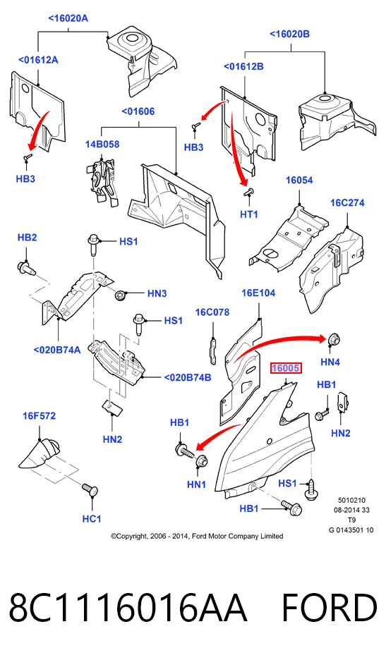 Aleta delantera izquierda para Ford Transit VI V347/8