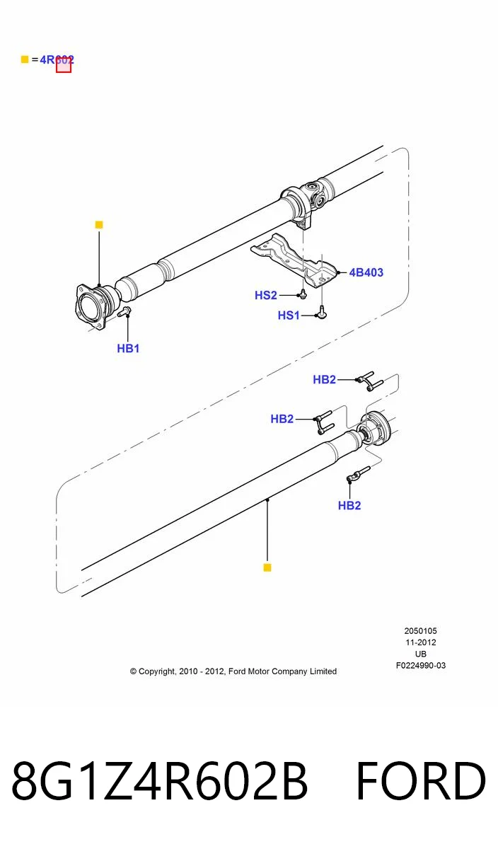 8G1Z4R602B Ford Cruceta transmision