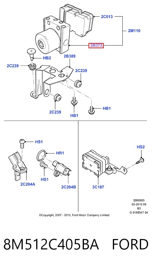 Módulo hidráulico de ABS 8M512C405BA FORD