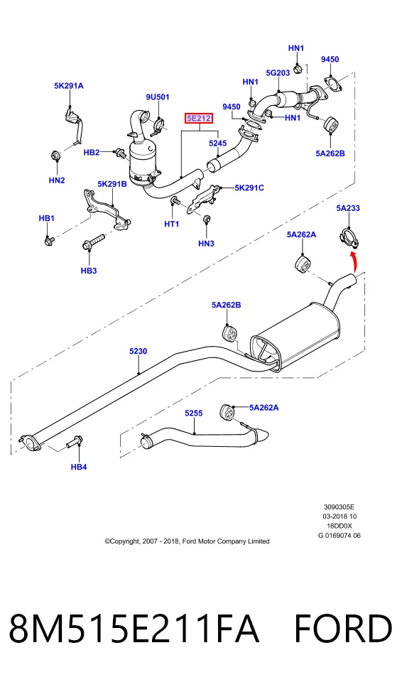 Convertidor catalítico para Mazda 3  (BK)