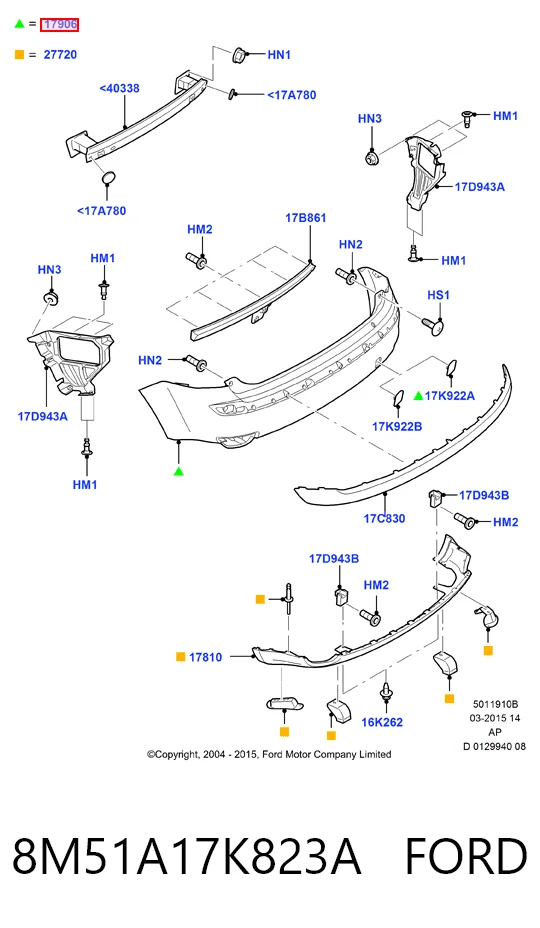 Parachoques trasero KH2533950 Starline