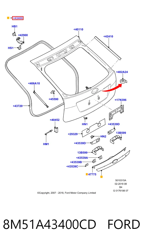 32059515 Polcar Tirador de maletero exterior