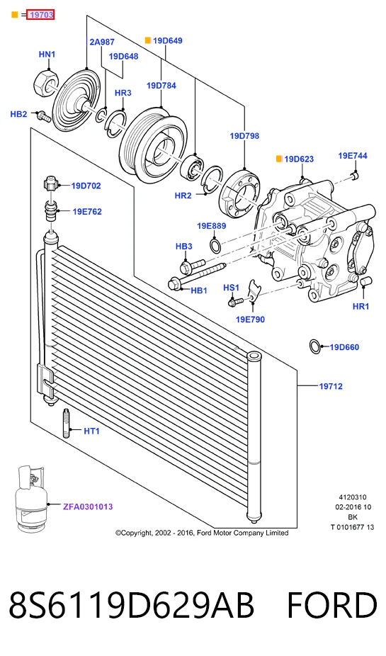 8S6119D629AB Ford Compresor climatizador