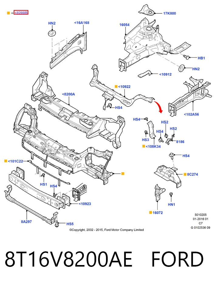  Soporte de radiador Ford Connect 
