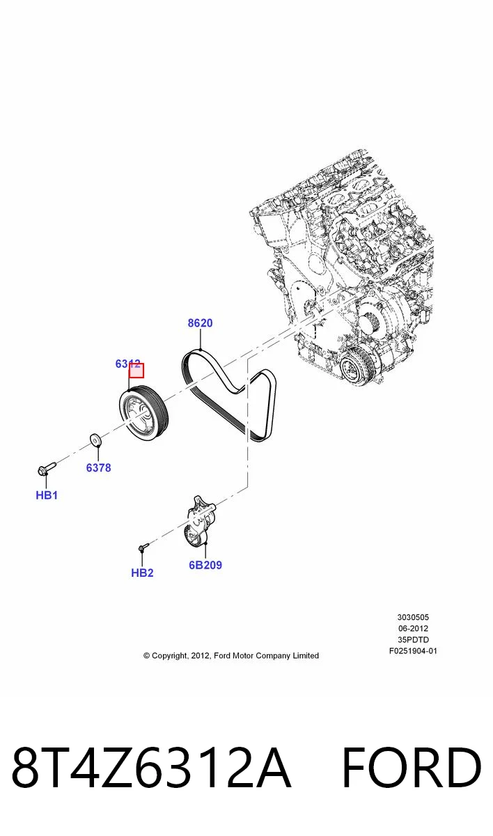8T4Z6312A Ford Dámper