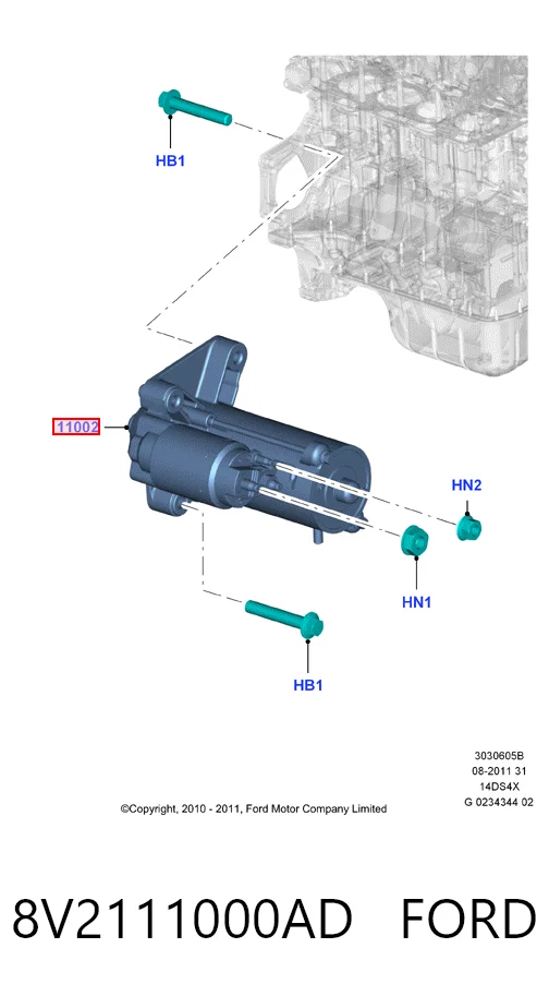 8V2111000AD Ford Arranque motores