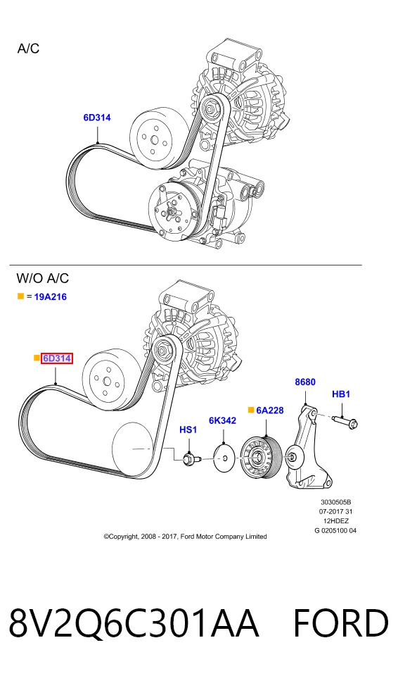 8V2Q6C301AA Ford