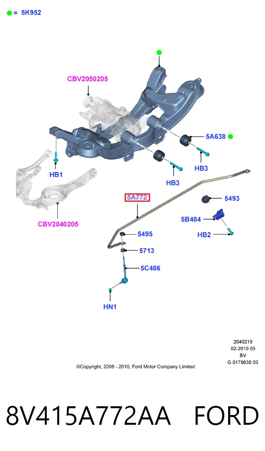 Estabilizador trasero para Ford Kuga I CBV