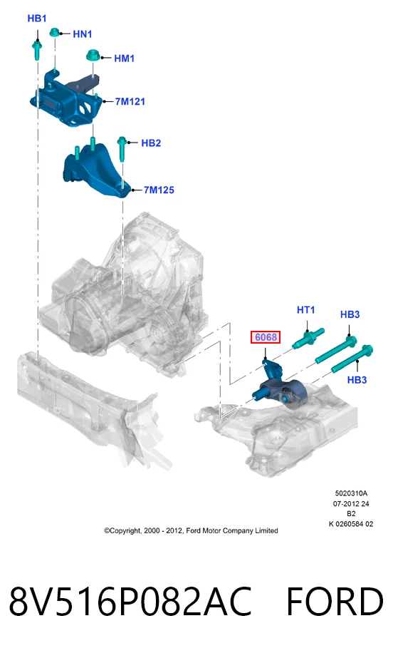 8V516P082AC Ford Taco de motor