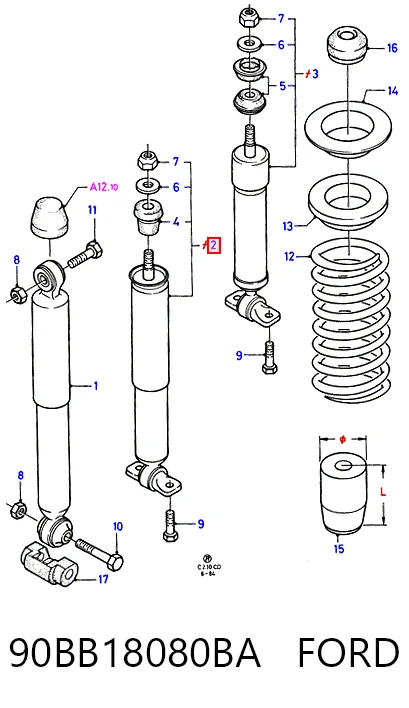 Amortiguadores posteriores para Ford Sierra II GBG, GB4