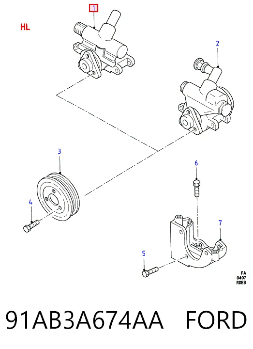  Bomba de dirección Ford Escort 4