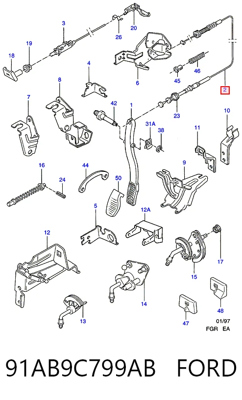 Cable del acelerador para Ford Escort VI GAL