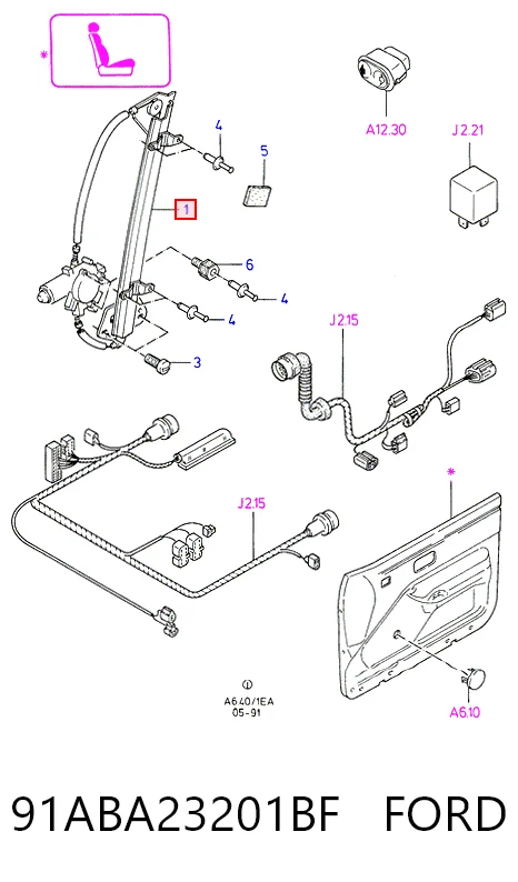 91ABA23201BF Ford Elevalunas