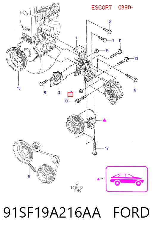 Rodillo tensor correa poli V Ford Fiesta III desde 19,69 €