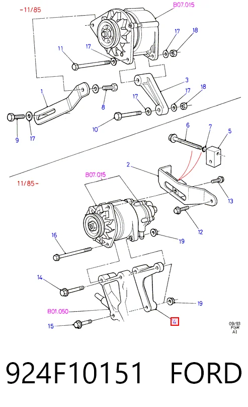 Soporte alternador para Ford Transit IV T