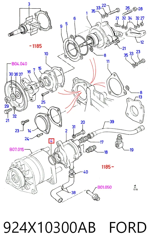 924X10300AB Ford Alternador de coche