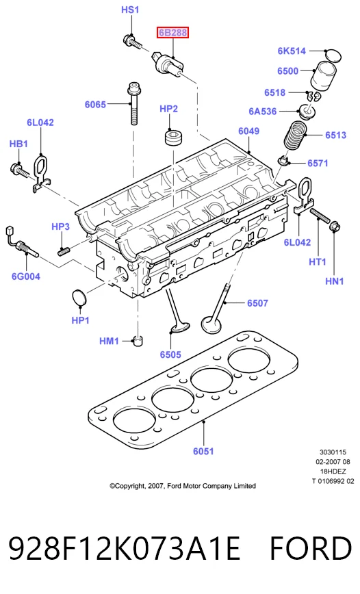 928F12K073A1E Ford Sensor posición arbol de levas