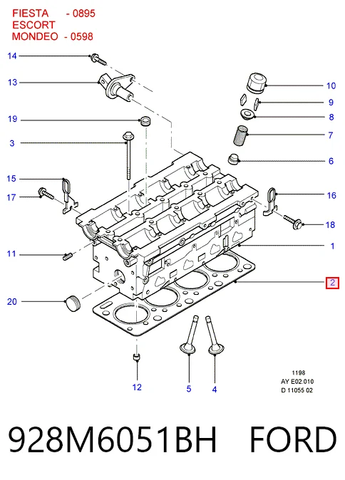  Junta de culata Ford Escort 7