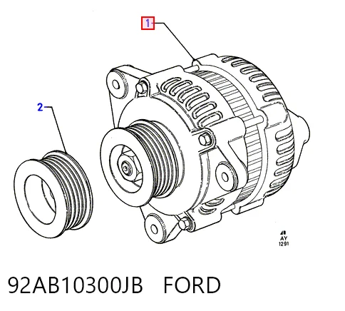 92AB10300JB Ford Alternador de coche