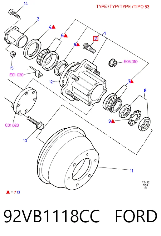 92VB1118CC FORD