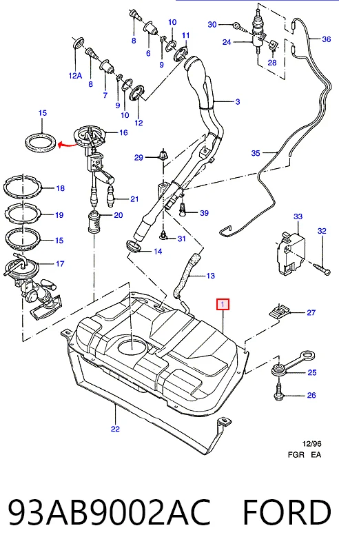 Tanque de combustible para Ford Escort V GAL