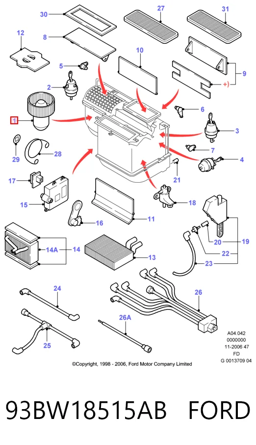 Ventilador habitáculo para Ford Mondeo GBP