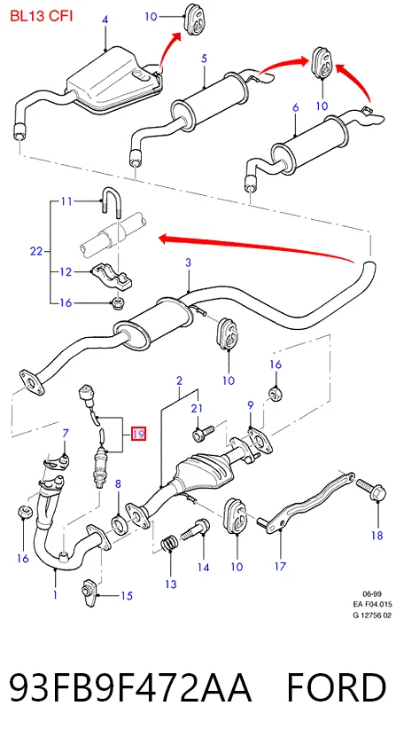  Sonda lambda Ford Escort 7