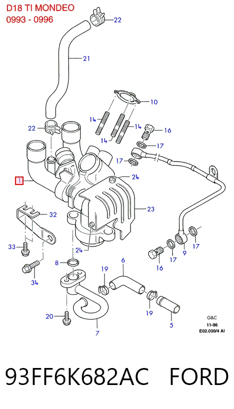 Turbo para motor para Ford Mondeo I GBP