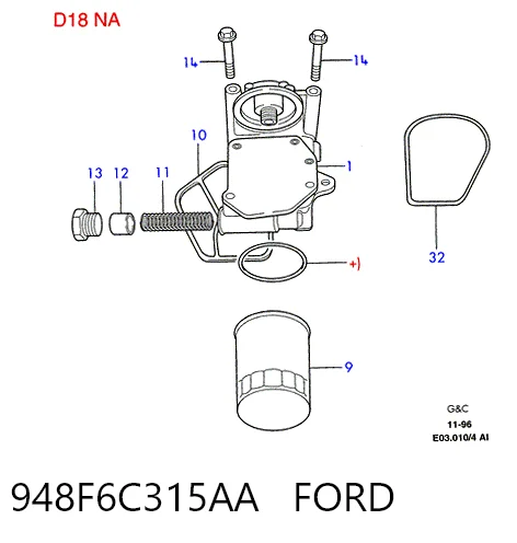 948F6C315AA Ford Sensor de posición del cigüeñal