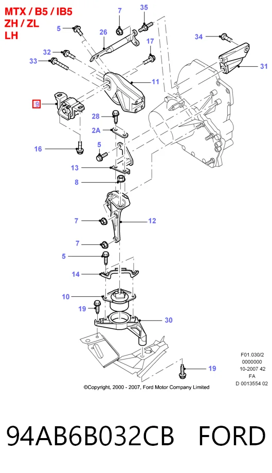 Taco de motor delantero Ford Escort V