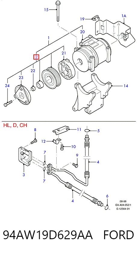 94AW19D629AA Ford Compresor climatizador