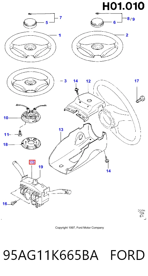  Conmutador columna dirección Ford Escort 6