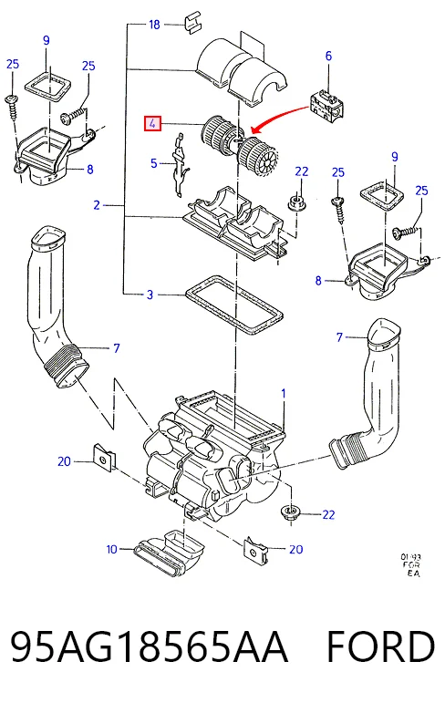 Ventilador de habitáculo para Ford Escort V GAL