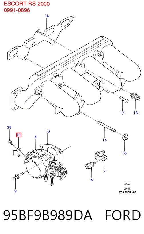 Sensor de posición del acelerador para Ford Mondeo I GBP