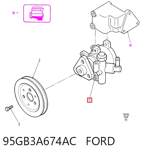 95GB3A674AC Ford Bomba hidráulica de dirección