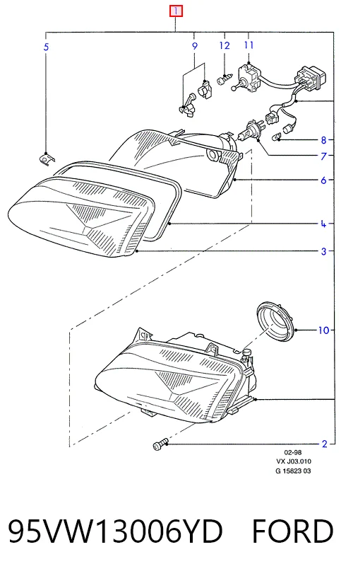 Faro delantero derecho Ford Galaxy I VX