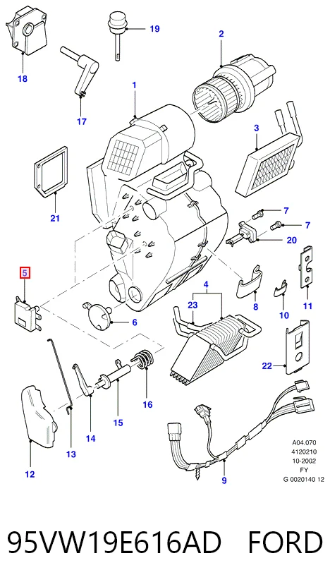 Actuador de сompuerta de сalefacción Ford Transit (2000-2006)