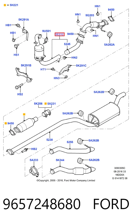 9657248680 Ford Turbo para motor