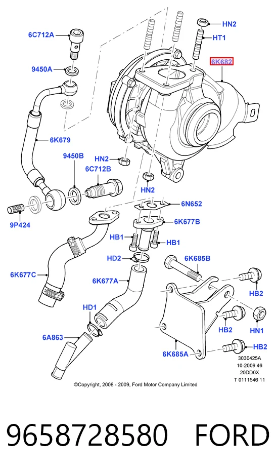 9658728580 Ford Turbo para motor