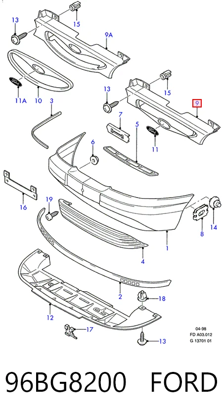 Calandra para Ford Mondeo I GBP