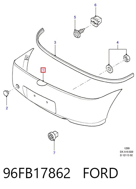  Parachoques trasero Ford Fiesta 