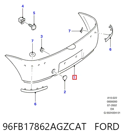 Paragolpes trasero Ford Fiesta Mk4