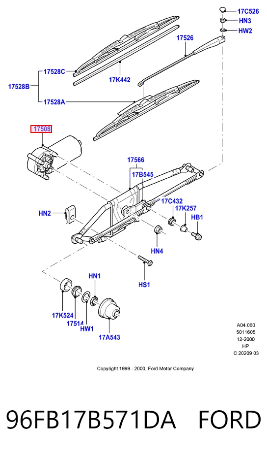 Motor del limpiaparabrisas Ford Fiesta IV (JAS, JBS)