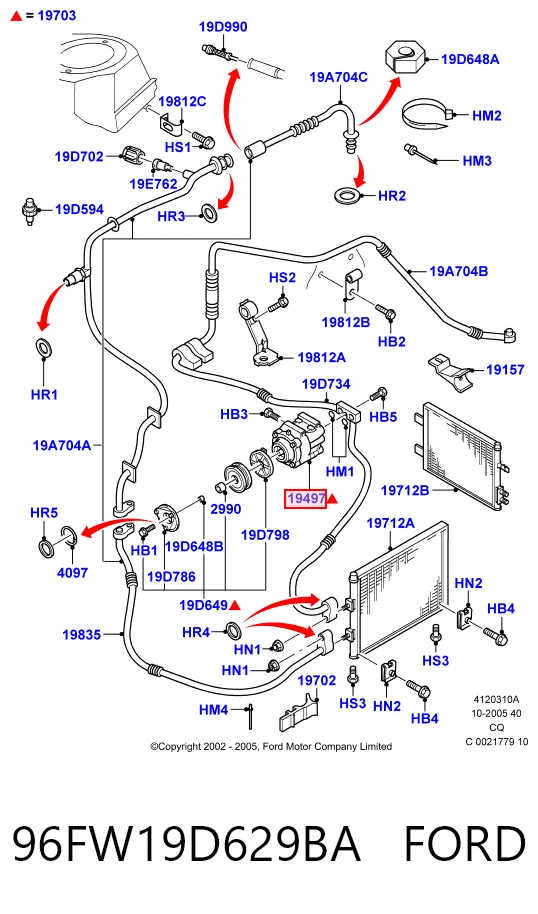 96FW19D629BA Ford Compresor climatizador